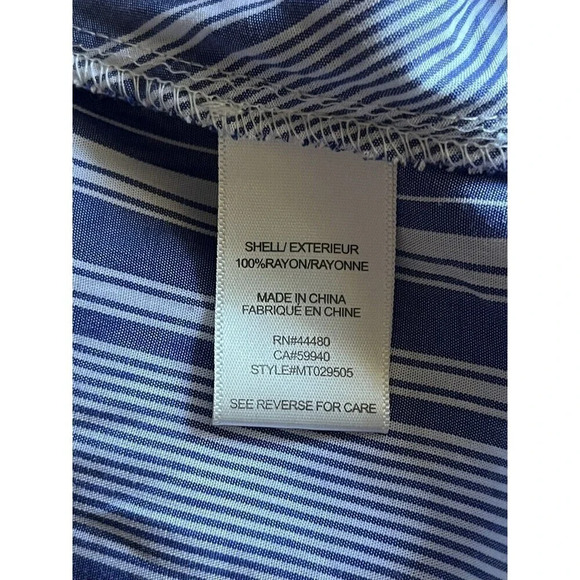 Fourteenth Place Womens Blue Wrap Surplice Tunic Blouse M boho nautical preppy - Picture 7 of 10